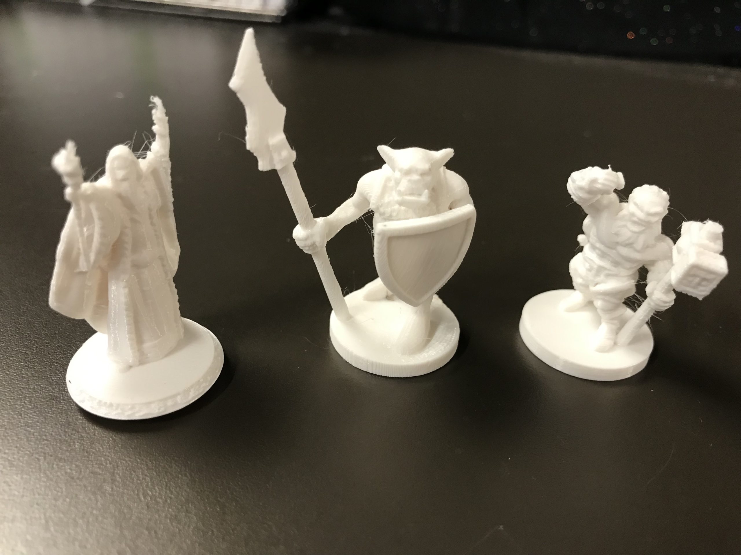 3D printed game figurines.