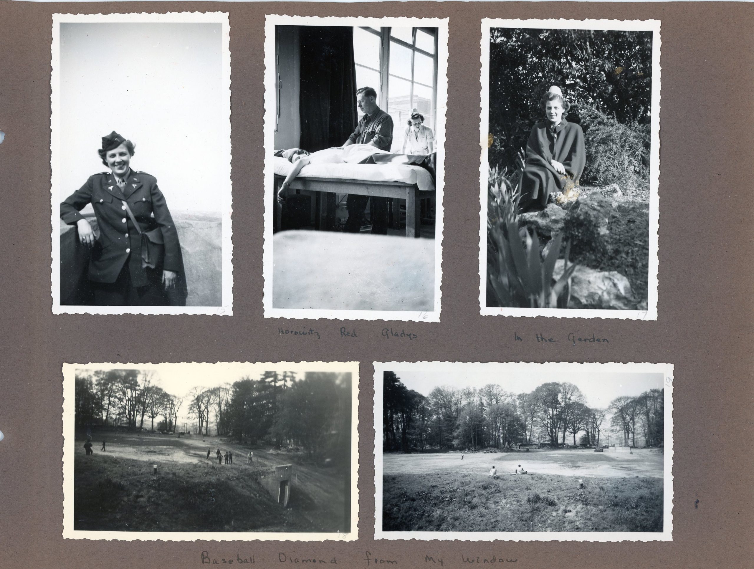 Five black and white photo scans.