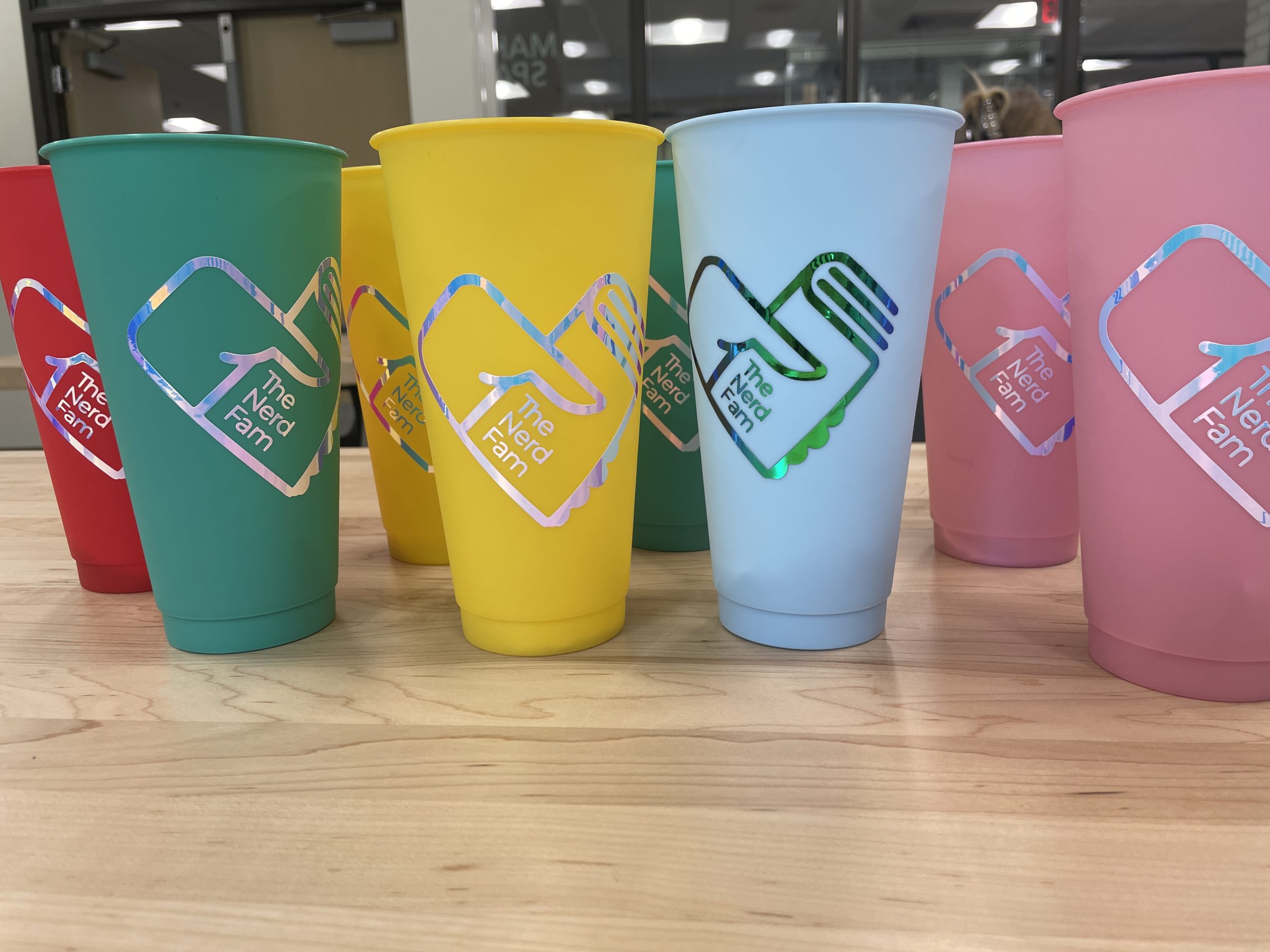 Engraved tumblers.